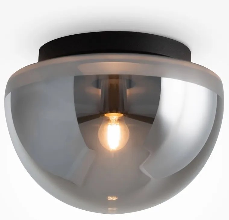 Plafoniera stil minimalist modern Glassy negru/fumuriu