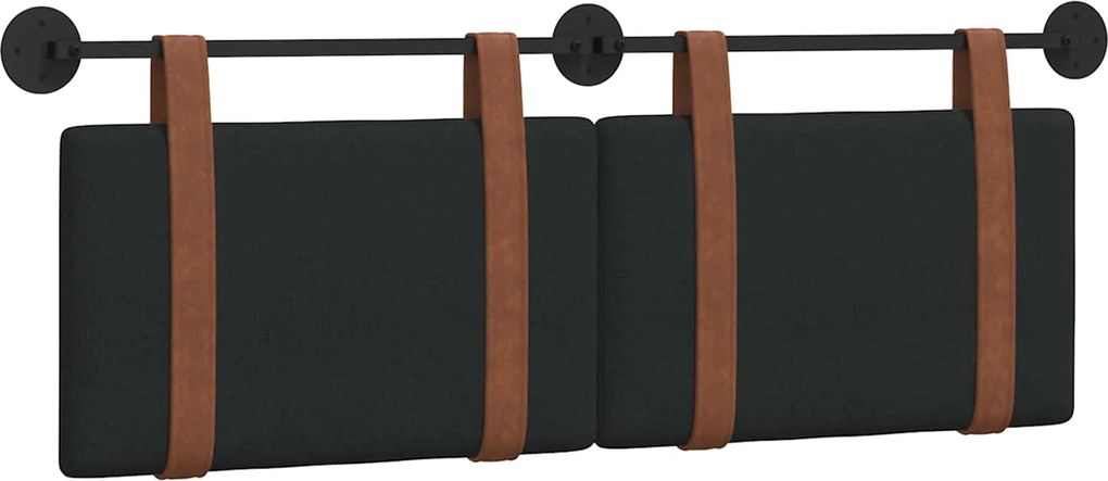 vidaXL Cap de pat suspendat Pe perete Negru 130 x 55 x 5 cm PU antic