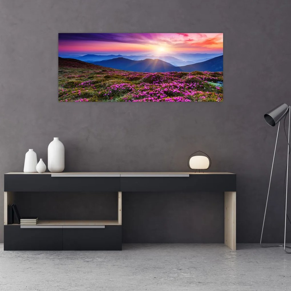 Tablou - Munte înflorit peisaj (120x50 cm)