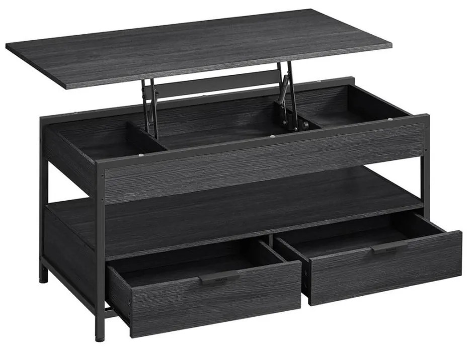 Masă de cafea NYRO cu blat ridicabil, neagră