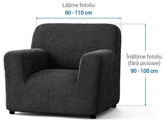 Huse bielastice COSTINA antracit fotoliu (l. 60 - 110 cm)