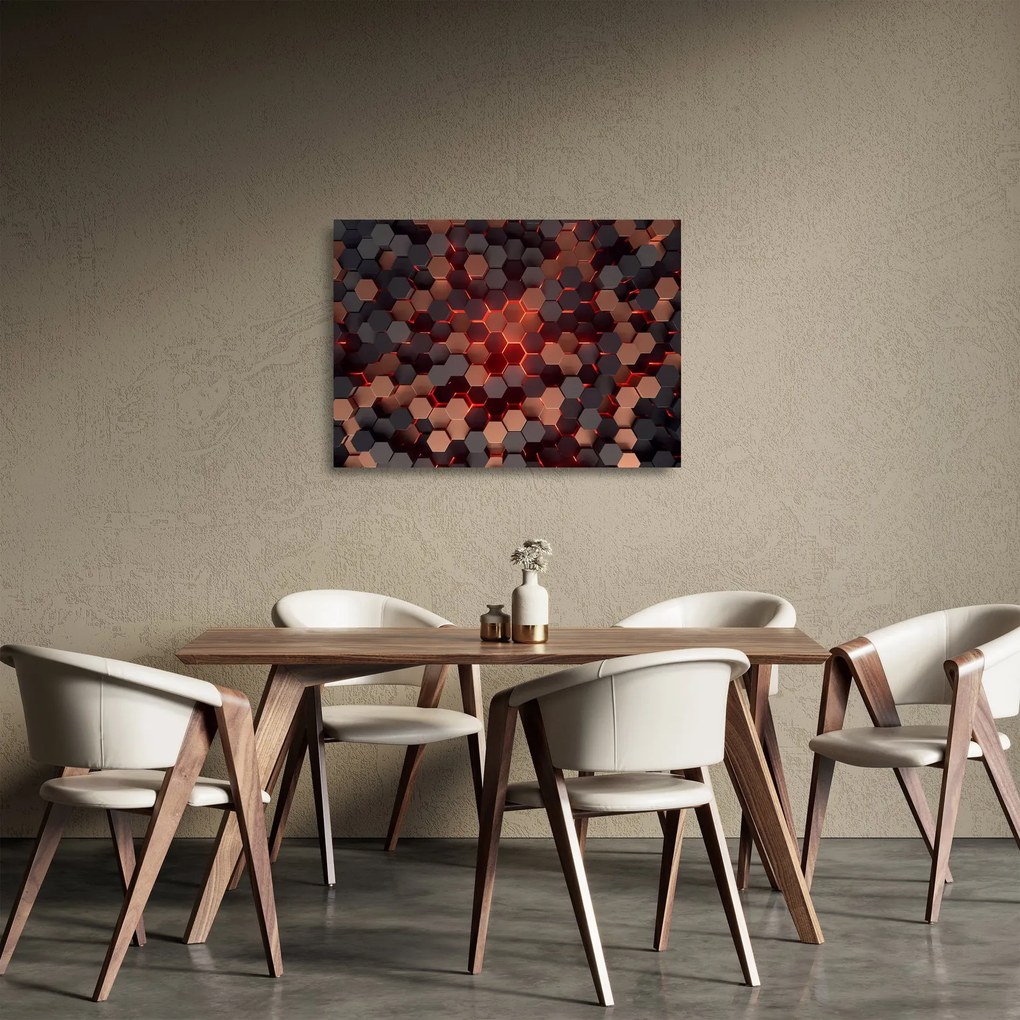 Tablou pe sticlă - Abstracția futuristă (70x50 cm)