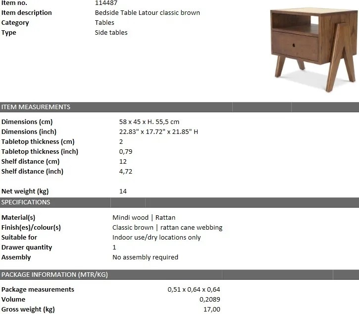 Noptiera design modern LUX Latour, maro 114487 HZ