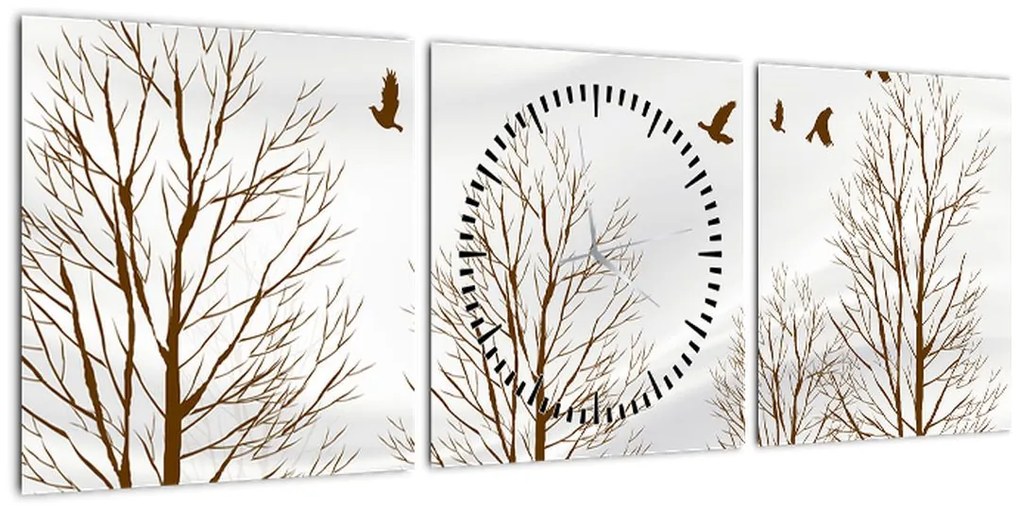 Tablou - Cerb lângă râu (cu ceas) (90x30 cm)