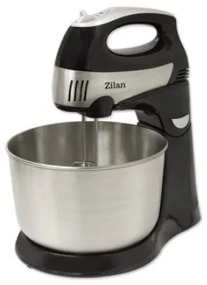 Mixer cu Bol Inox ZILAN ZLN-8198, Capacitate bol mare 4.3Litri, Putere 350W, Functie Turbo, 5 viteze