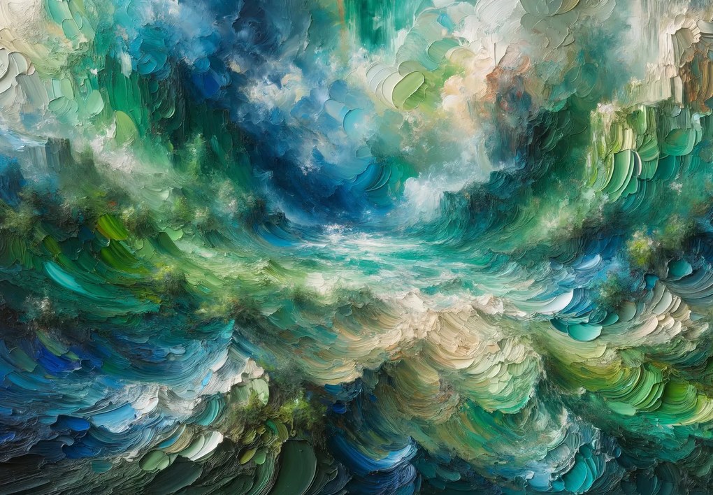 Fototapet - Abstracție verde-albastră (147x102 cm)