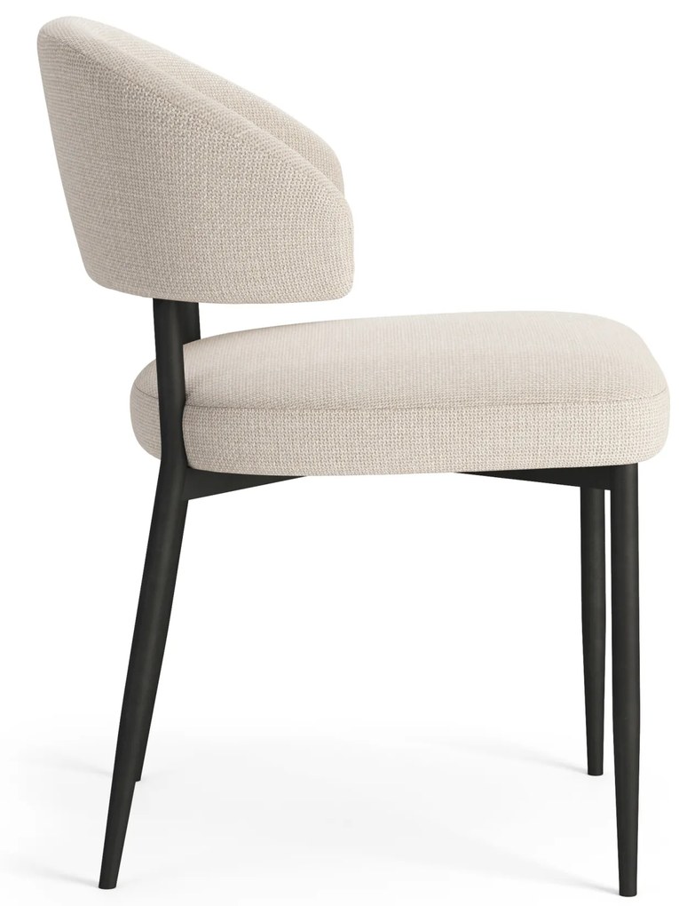 MAZZONI EXPORT IRIS Bej (material Basel 24) - SCAUN MODERN TAPIȚAT PENTRU SALON/SUFRAGERIE LOFT
