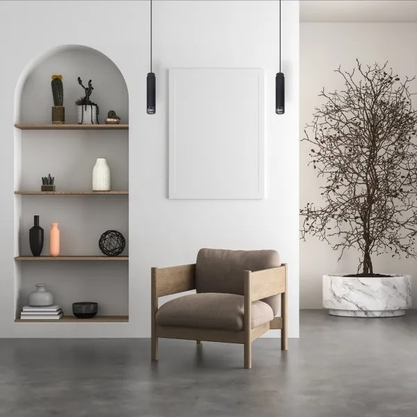 Lustră pe cablu VERTICAL 1xGU10/8W/230V negru