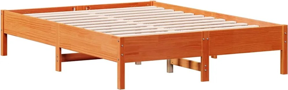 vidaXL Cadru pat fără saltea, maro ceruit, 120x190 cm, lemn masiv pin