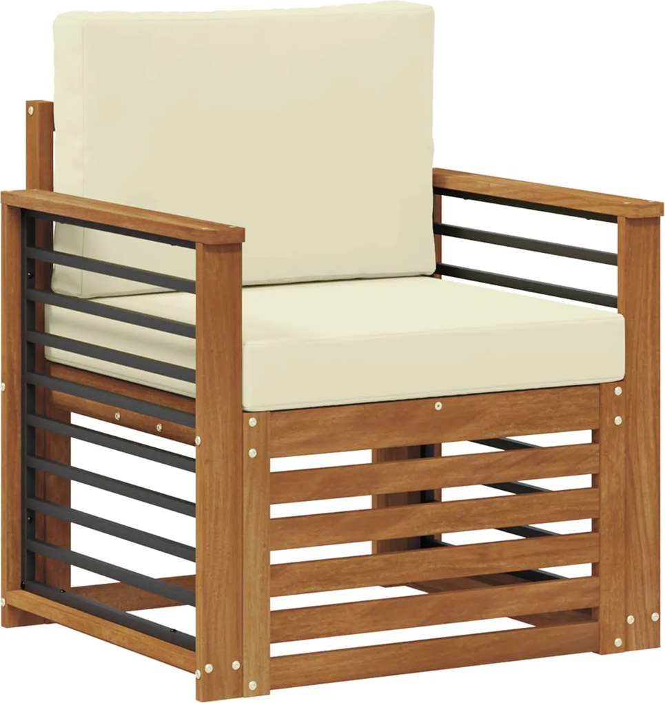 vidaXL Set de canapele de exterior cu pernă natural 71 x 63 x 73 cm