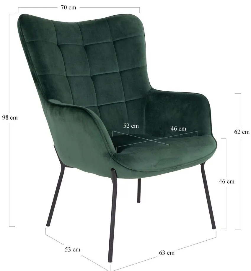 Fotoliu verde cu tapițerie din catifea Glasgow – Bonami Essentials