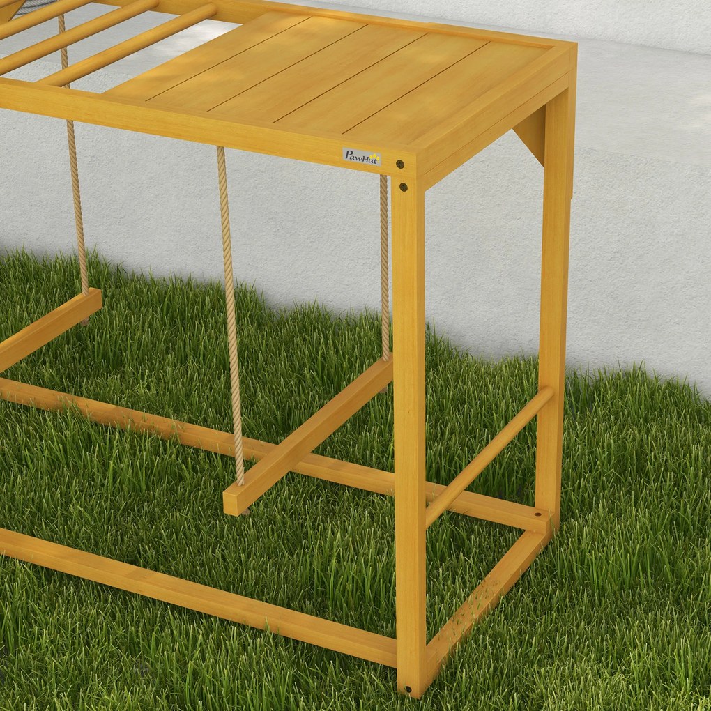 PawHut Structură de joacă pentru găini cu leagăne și scară, pentru 3-4 găini, structură de cățărat din lemn | Aosom Romania