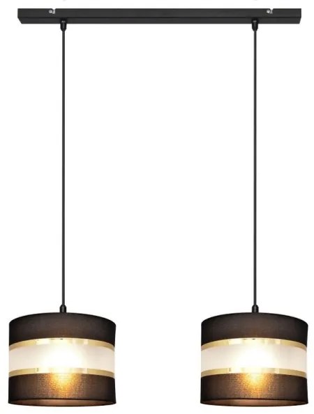 Lustră pe cablu HELEN 2xE27/15W/230V neagră/aurie
