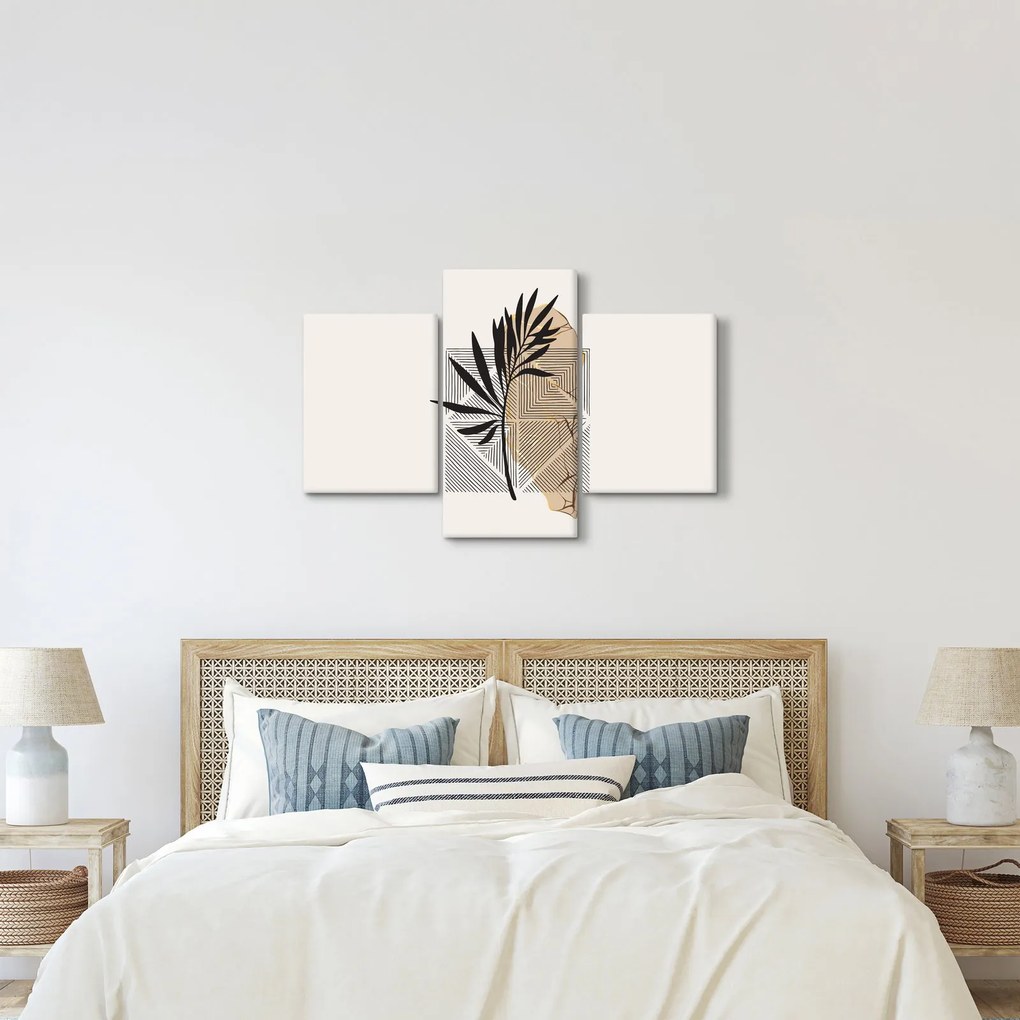 Tablou - Abstracție cu frunze tropicale N⁰1 (90x60 cm)