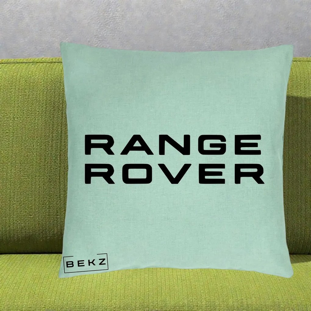 Perna Personalizata cu emblema Range Rover, 40x40 cm, Verde Menta, Husa Detasabila, Perna Inclusa, BEKZ®