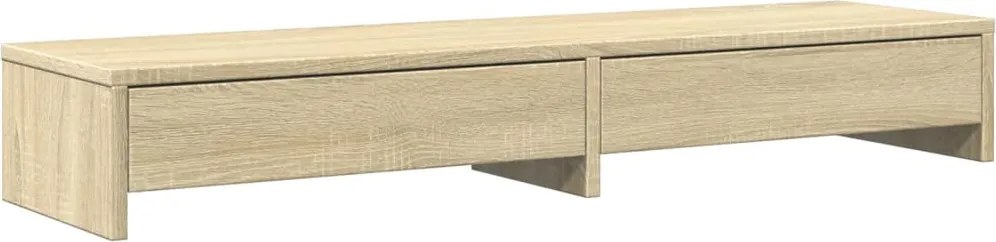 vidaXL Suport monitor cu sertare, stejar Sonoma, 100x27x15 cm, lemn stratificat