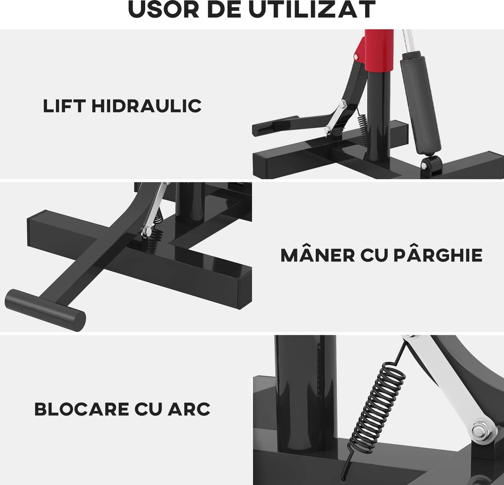 HOMCOM Cric Elevator Moto din Oțel, Capacitate 150 kg, Înălțime Reglabilă | Aosom Romania