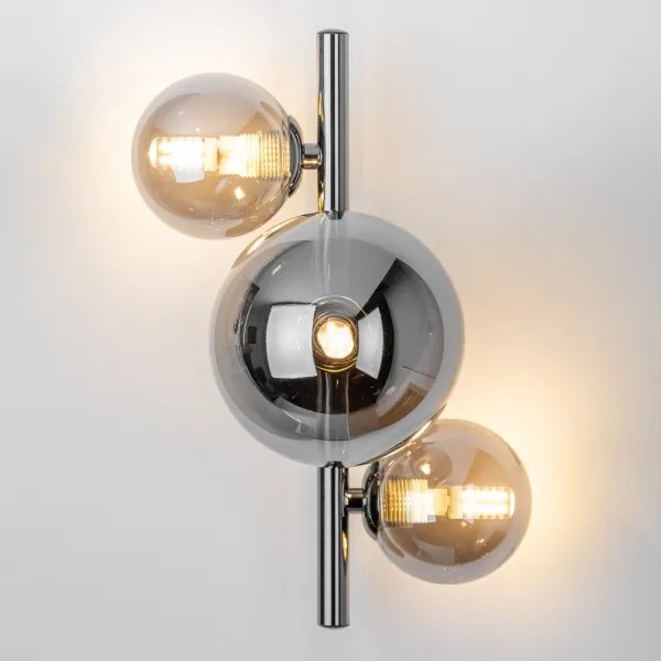 Brilagi - Aplică LED de perete MILLA 3xG9/3W/230V crom negru/sticlă fumurie