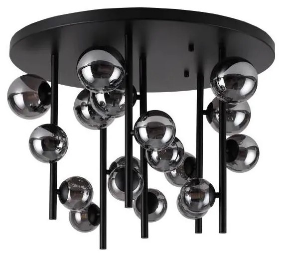 Ideal Lux - Lustră LED pe tijă PERLAGE 18xG9/3W/230V Ø 70 cm negru/fumuriu