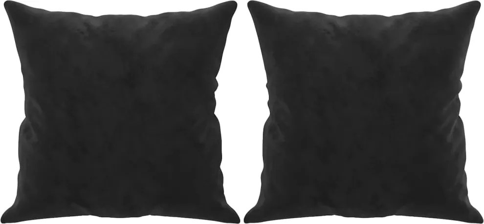 vidaXL Perne decorative, 2 buc., negru, 40x40 cm, catifea