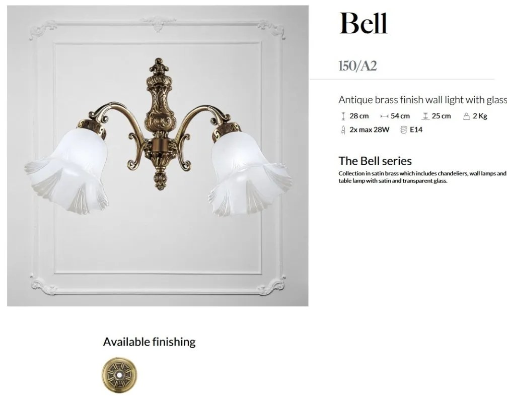 Aplica de perete LUX design clasic realizata manual Bell