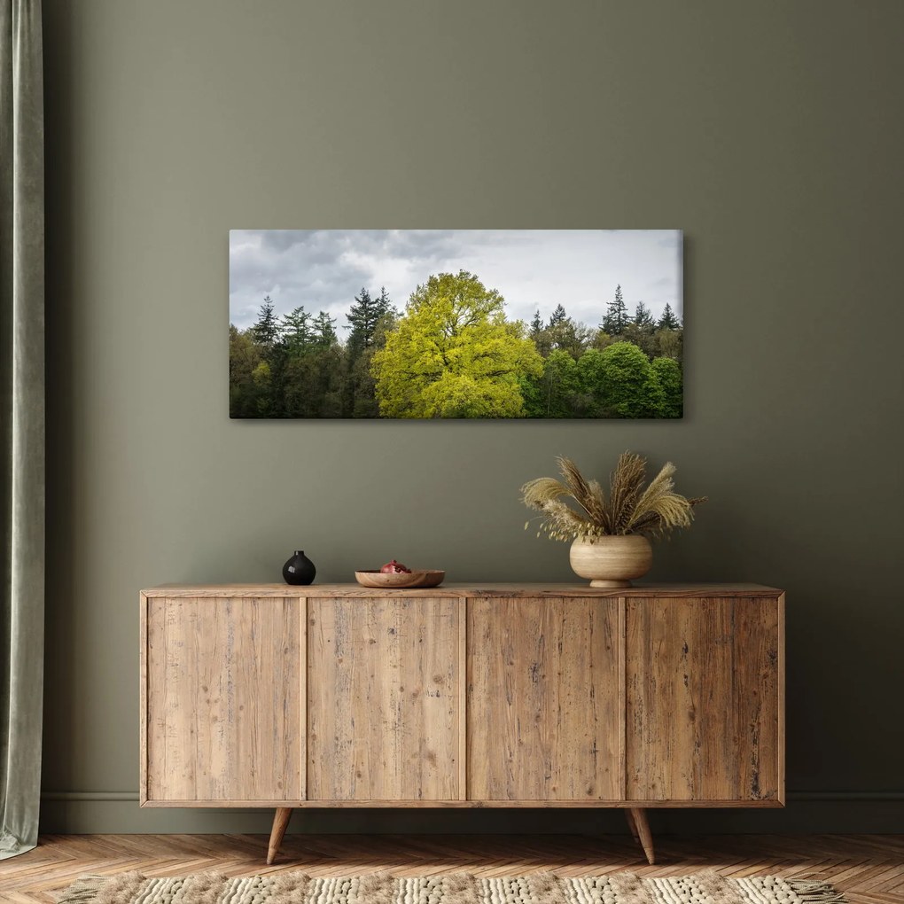 Tablou - Copac verde în câmp (120x50 cm)