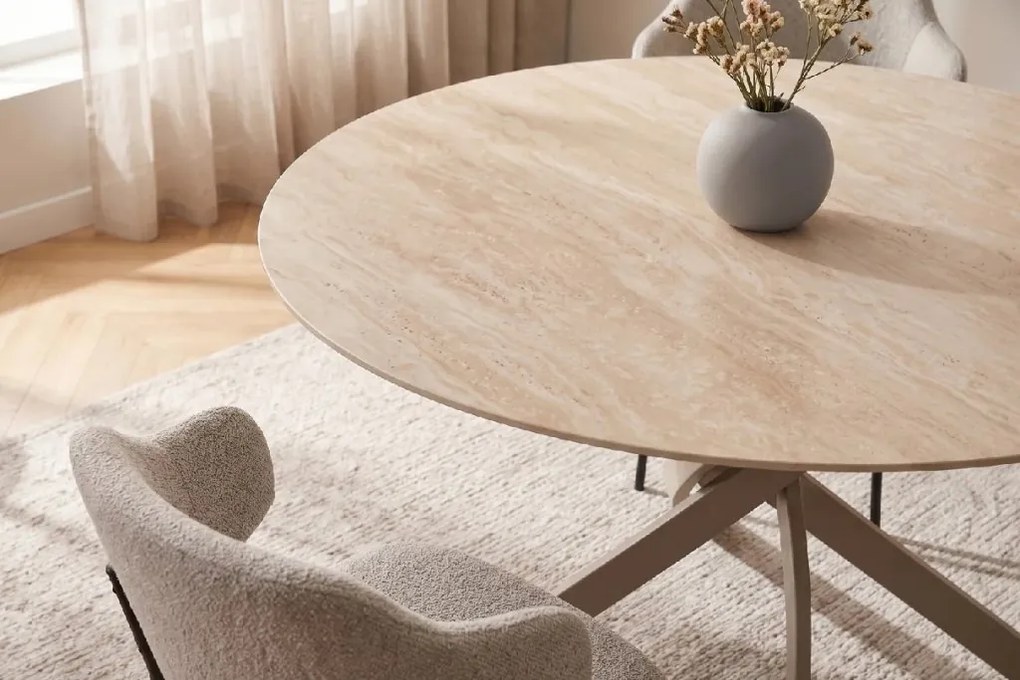 Masa rotunda cu blat din ceramica ALPINE 120cm
