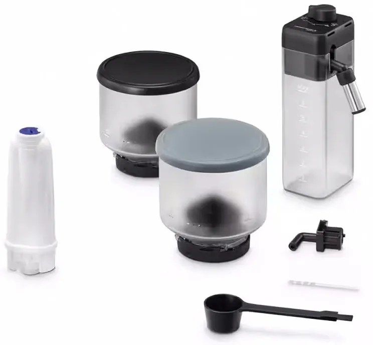 Espressor automat DeLonghi Rivelia Pebble Grey EXAM440.55.G, 1450W, 19 bar, 1.4l, Touchscreen TFT, Twin Shot, Boabe de Cafea, 17 bauturi, Gri