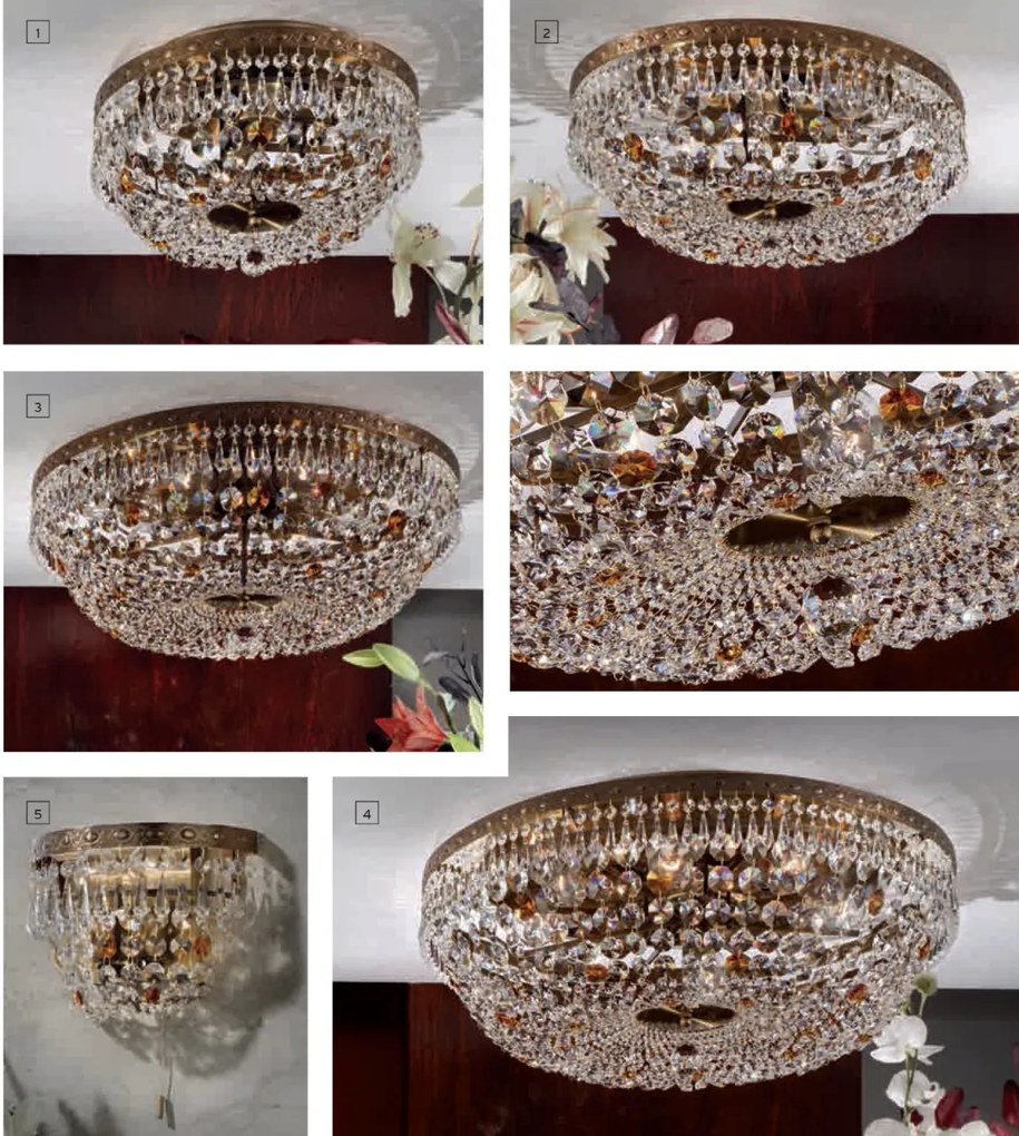 Lustra aplicata cristal Schöler design de lux Sheraton 35cm, antique brass