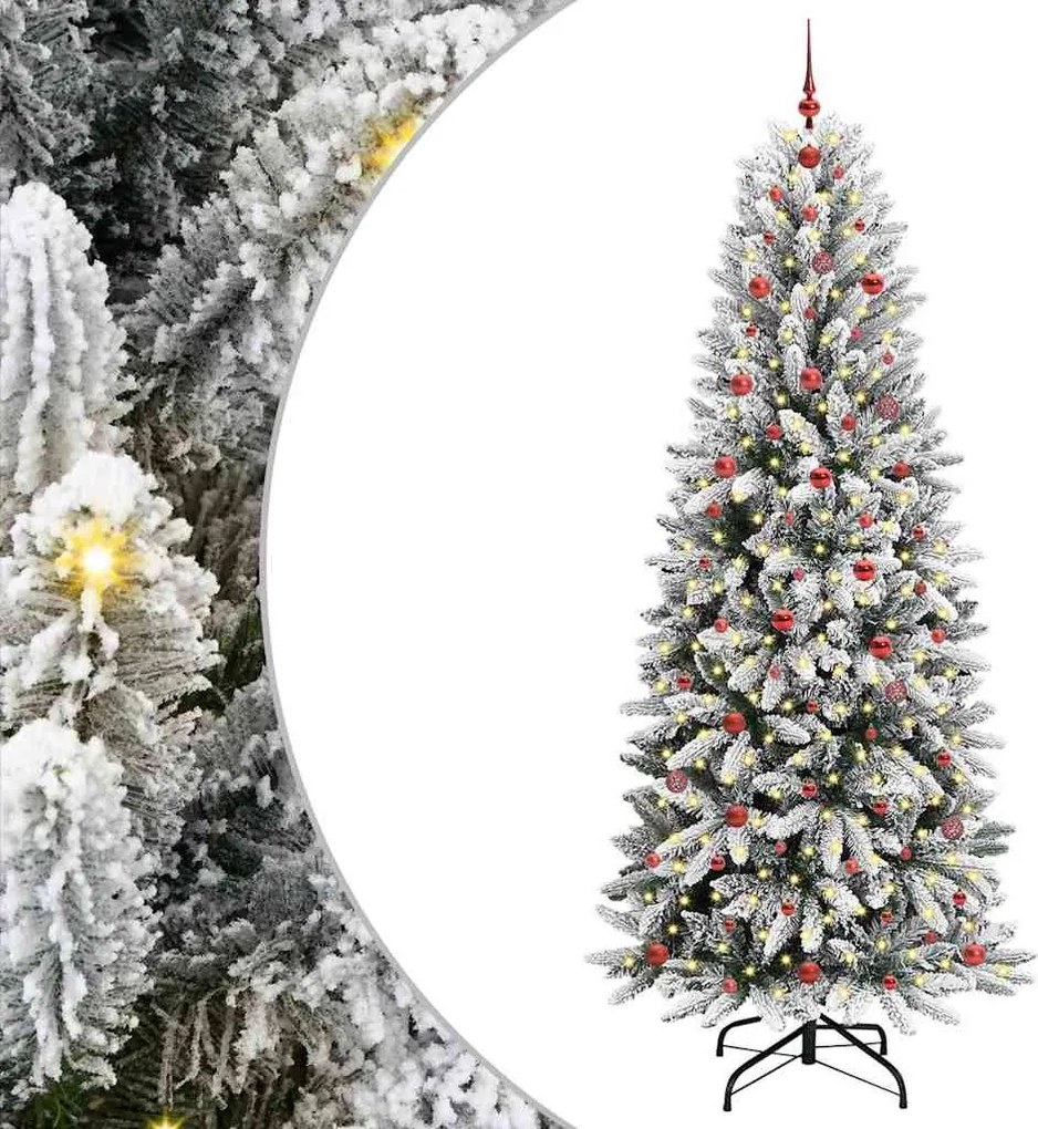 vidaXL Brad de Crăciun artificial cu 300 LED cu suport Alb 240 cm