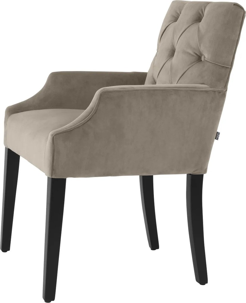 Scaun cu brate design elegant LUX Atena, catifea gri 113795 HZ