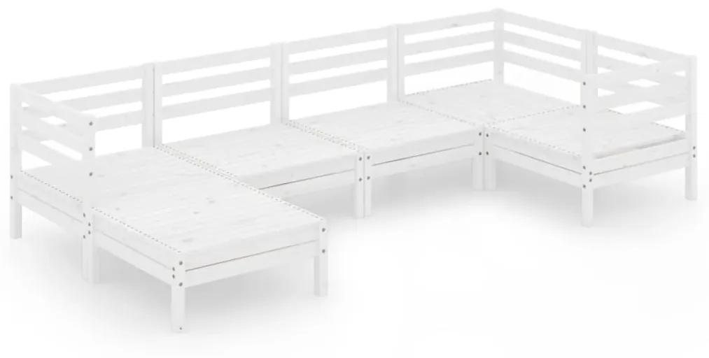 3082955 vidaXL Set mobilier de grădină, 6 piese, alb, lemn masiv de pin