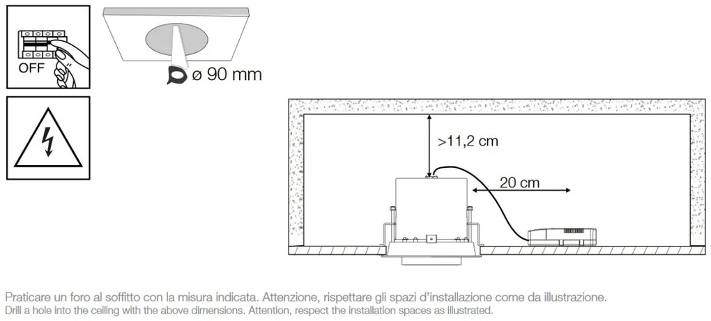 Spot LED directionabil, incastrabil pentru tavan fals NOVA 12W 3000K BK 248189 IDL