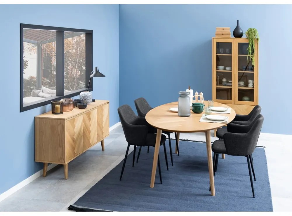 Set de scaune de sufragerie gri antracit 2 buc. tapițat Ilsa – Actona