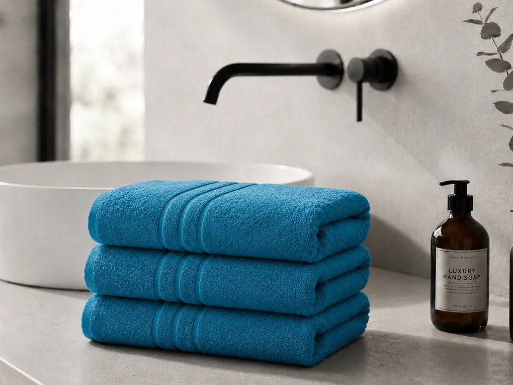 Prosop de maini Classic 50 x 100 cm cian, 100% bumbac
