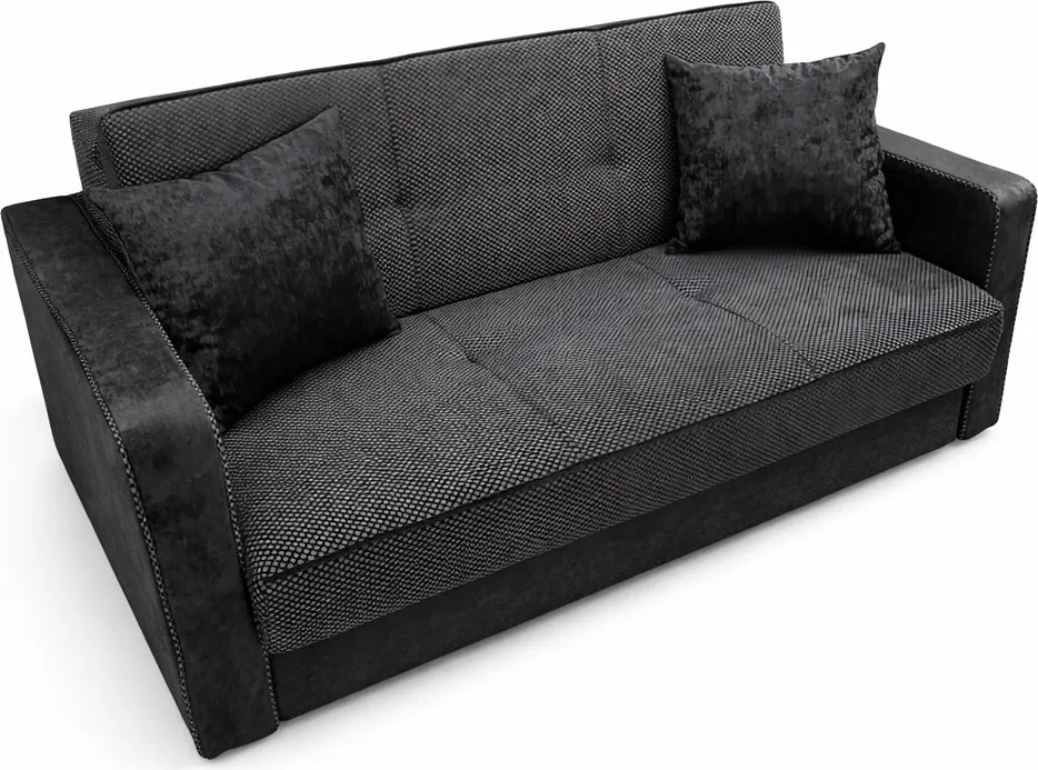 Canapea SAMY GRANDE extensibilă, 2 locuri, cu ladă de depozitare, stofă catifelată maro, cadru metalic, 180x100x92 cm Maro, Stofa Catifelata