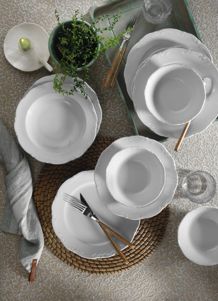 Set de cină (18 piese), Hermia, Culoare: Alb