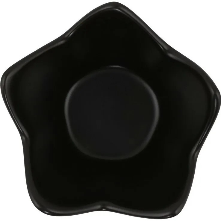 Set de 6 boluri ceramice Lotus 11,8 cm, negru