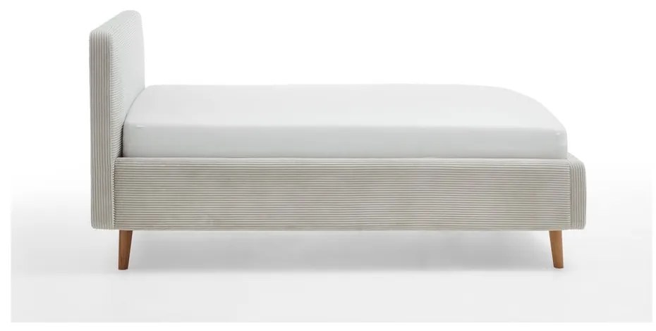 Pat bej tapițat fără somieră 120x200 cm Mattis – Meise Möbel