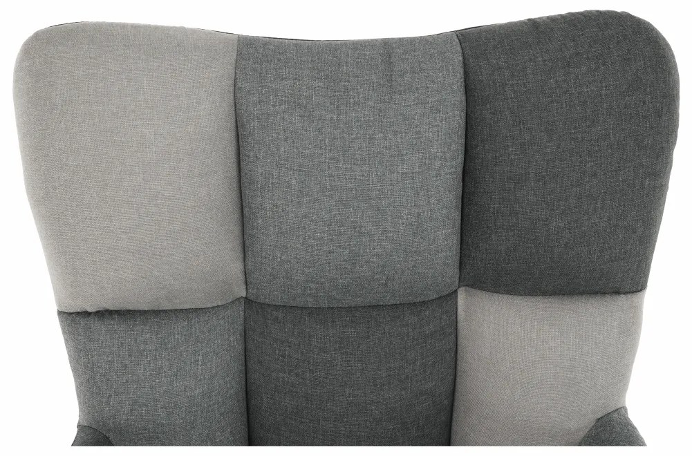 Fotoliu de design rotativ, patchwork/negru, KOMODO