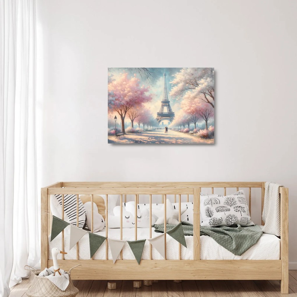 Tablou pe sticlă – Primăvară la Paris (70x50 cm)