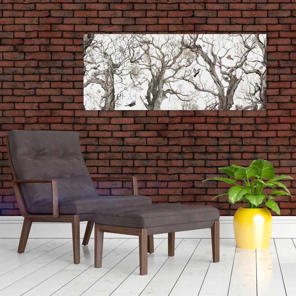 Tablou - Model de pădure, desen (120x50 cm)