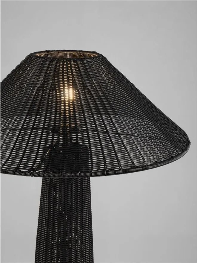 Lampa de podea din ratan sintetic pentru exterior Plom negru