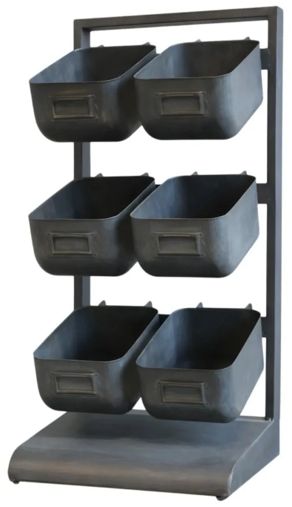 Etajera din metal, cu 6 compartimente de depozitare detasabile