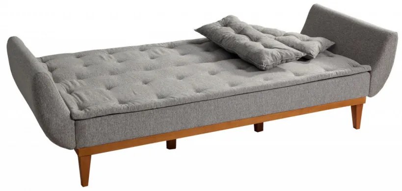 Canapea Extensibilă cu 3 Locuri Fiona, 214 x 81 x 81 cm, Gri Inchis