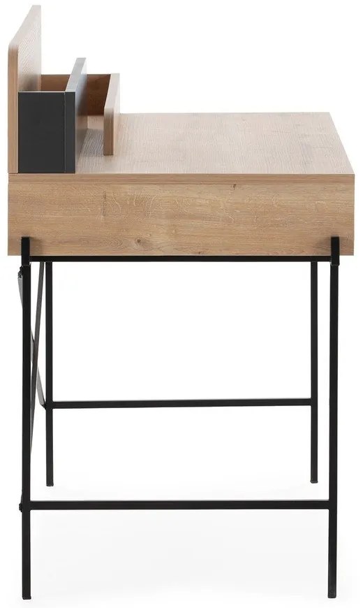 Birou de tip secretaire din lemn de stejar 60x113 cm Lila – Marckeric