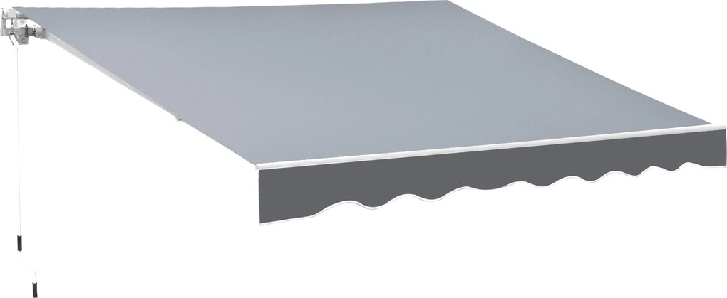 Outsunny Copertină de Soare Retractabilă Manual din Aluminiu și Țesătură Poliester, 2,5x2 m, Gri | Aosom Romania