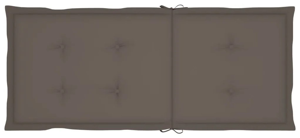 Scaune gradina pliabile, cu perne, 3 buc., lemn masiv de acacia 3, Gri taupe, 120 x 50 x 3 cm