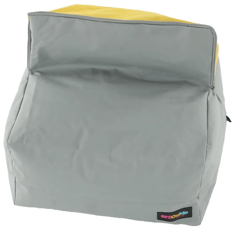 Fotoliu tip sac, gri/material textil verde, ALIMOR