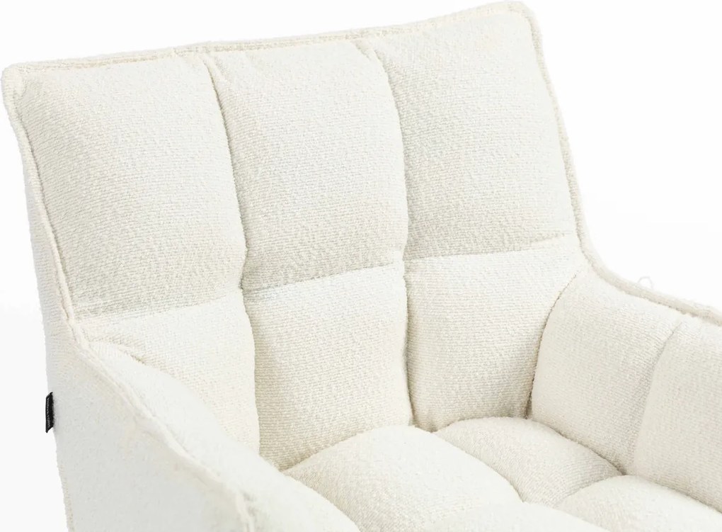 HR560N Scaun Crem din Boucle cu Bază Cromata